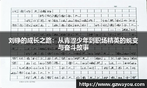 刘铮的成长之路：从青涩少年到职场精英的蜕变与奋斗故事